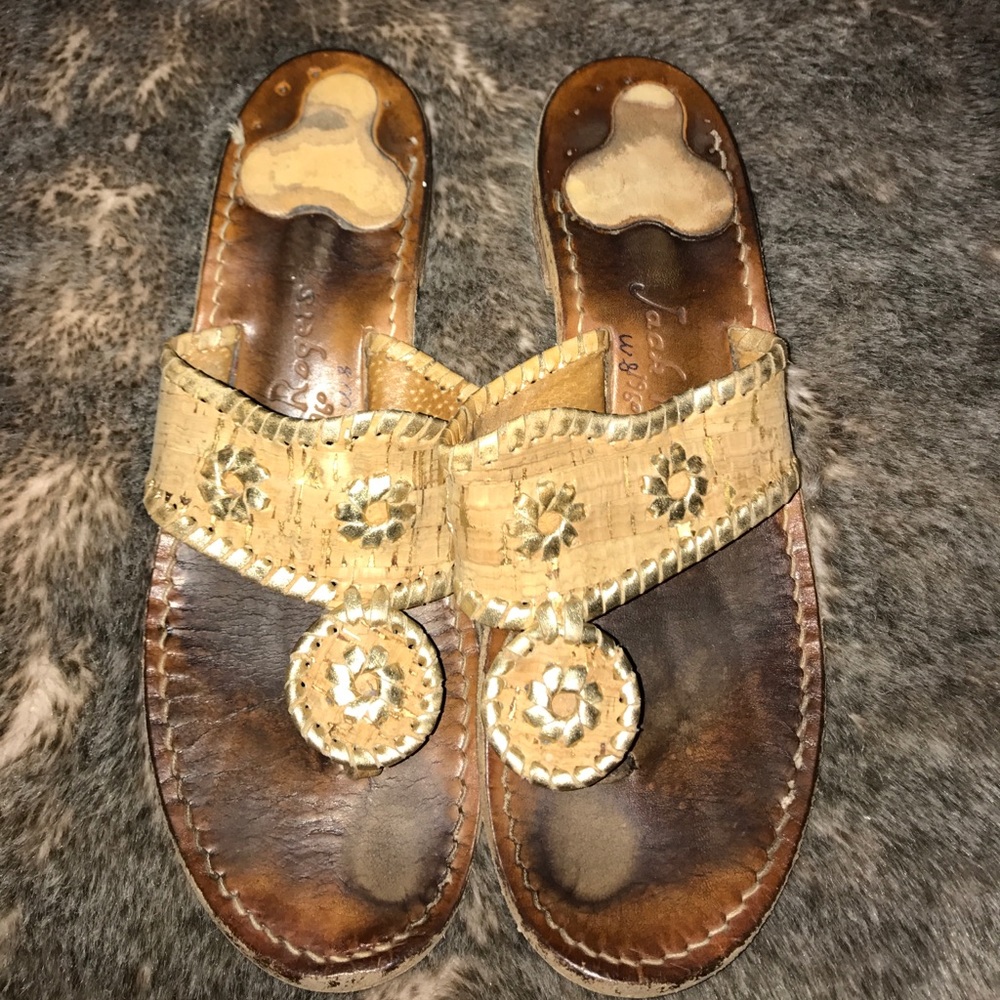 Jack Rogers Cork Gold Size 8